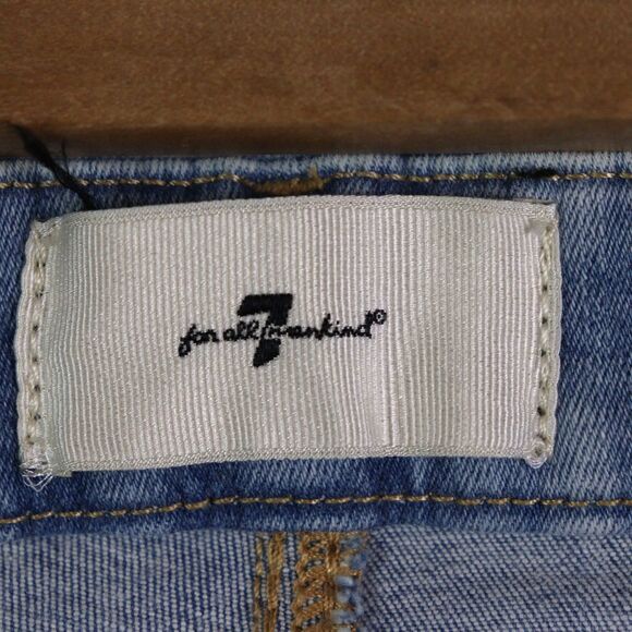 7 For All Mankind No Filter Ultra High Rise Skinny Flare raw hem jeans size 25 - Picture 7 of 10